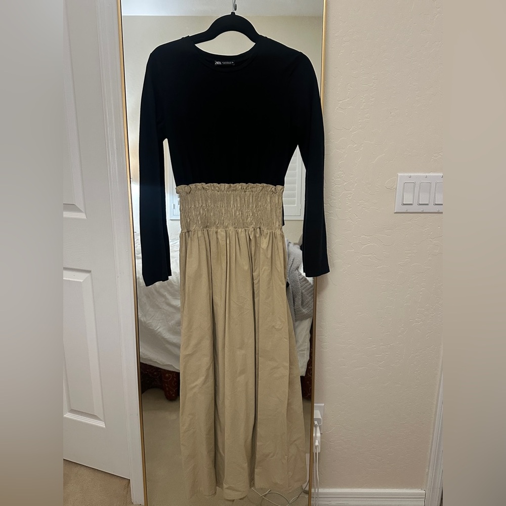Zara Black Long Sleeve Dress